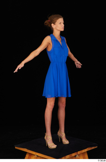 Sarah Kay blue dress casual dressed standing whole body 0016.jpg